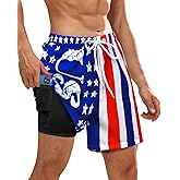 Resiprolty Mens Swim Trunks with Compression Liner Quick Dry Bathing Suits Board Beach Shorts Swim Shorts with Zipper Pocket