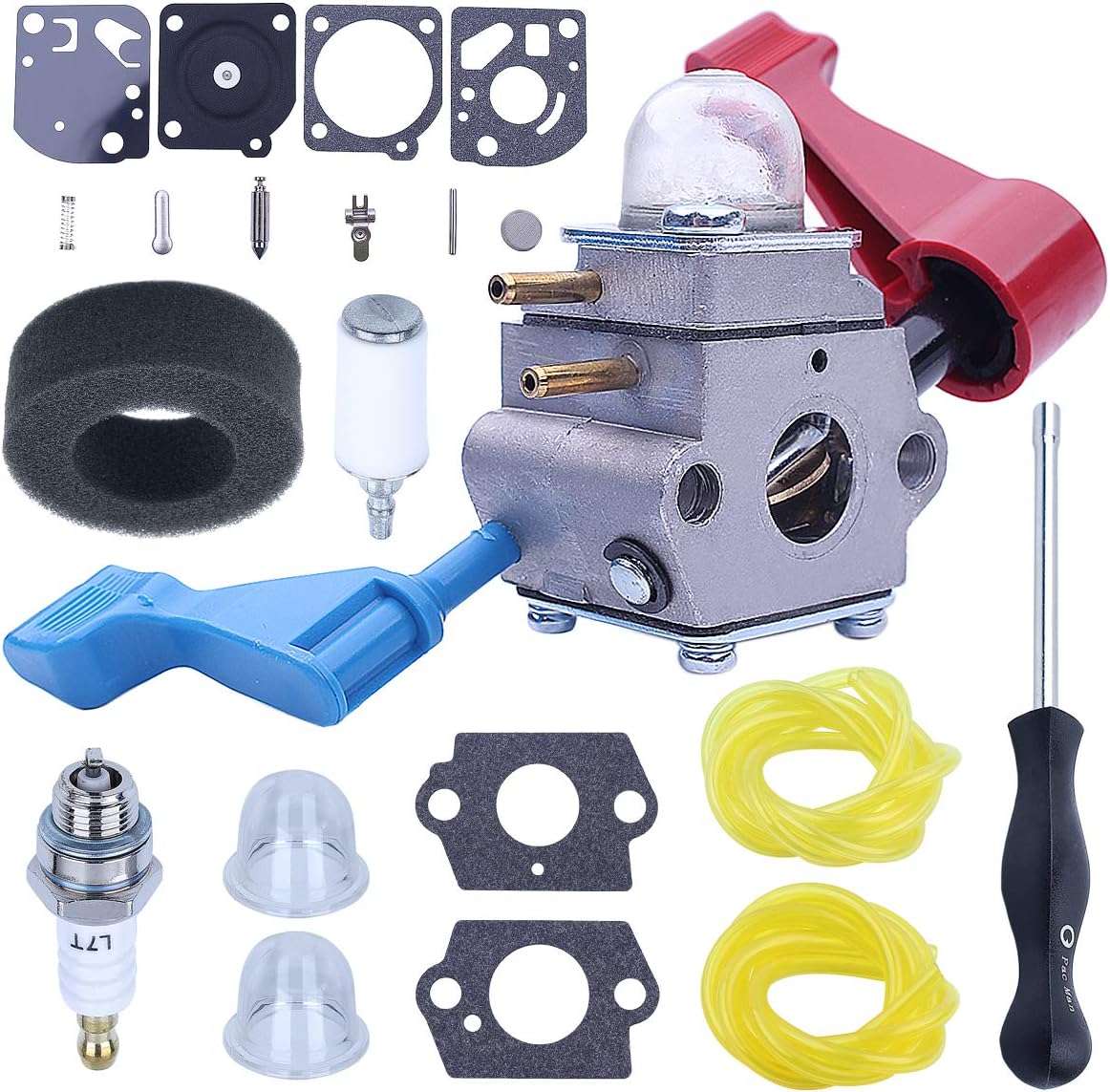 C1U-W12A Carburetor for Poulan FL1500 FL1500LE 952711486 Craftsman with Adjusting Tool Air Fuel Filter Line Tune Up Kit Gas Leaf Blower 530071629 C1U-W12B - Image 4