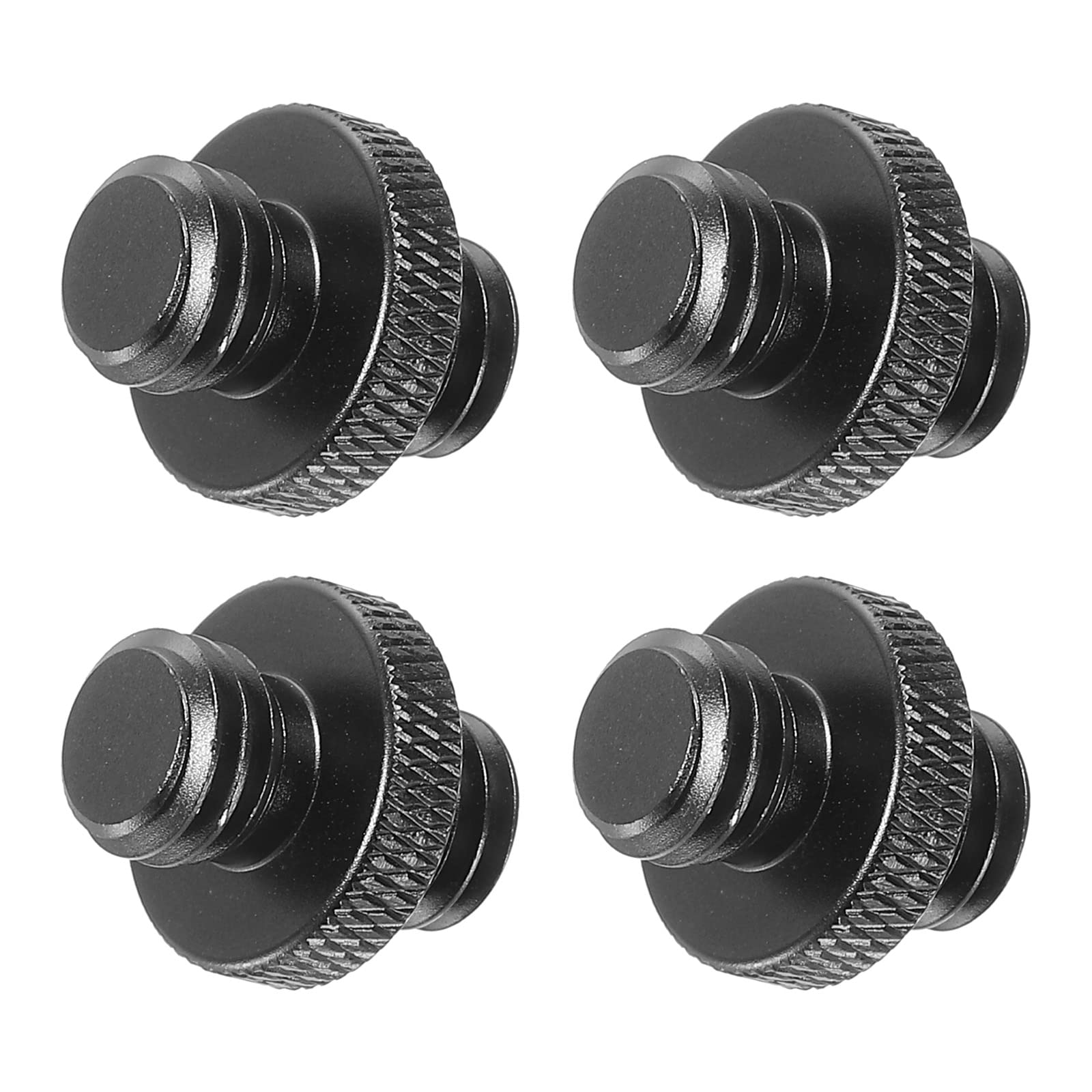PATIKIL Mic Stand Adapter 3/8 Male to 3/8 Male Thread Tripod Screw Adapter Double Sides Camera Screw for Microphone Tripod Stand Black 4 Pack