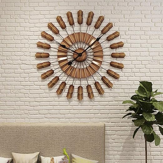 BIHUA DIY Decoracion Reloj de Pared de Hierro de 24 Pulgadas Relojes