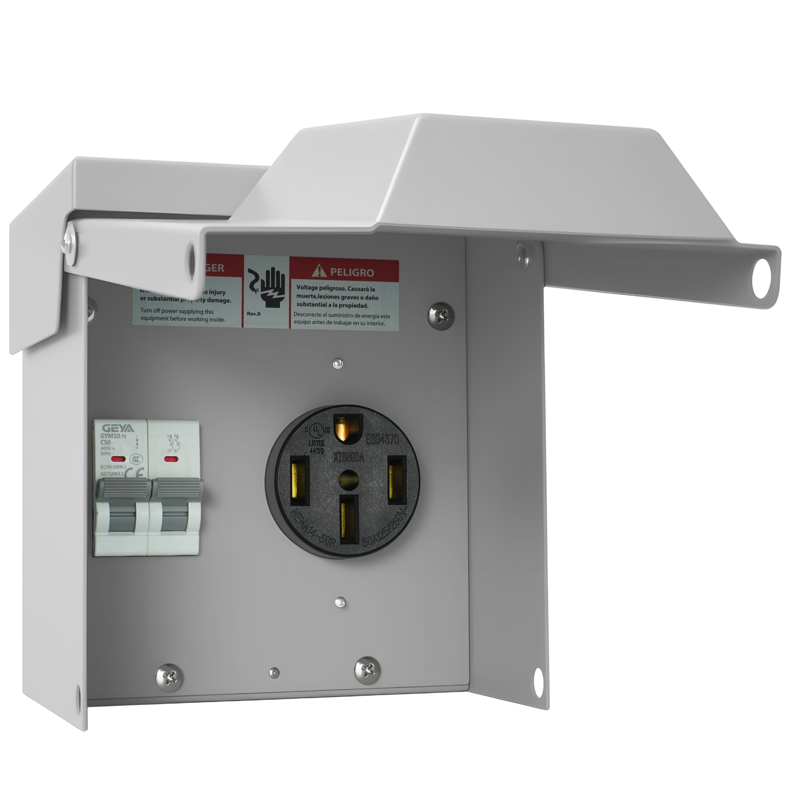 Stainless Rv Recptical Temporary Electrical Power Outlet Panel Weatherproof RV Receptacle Box ...