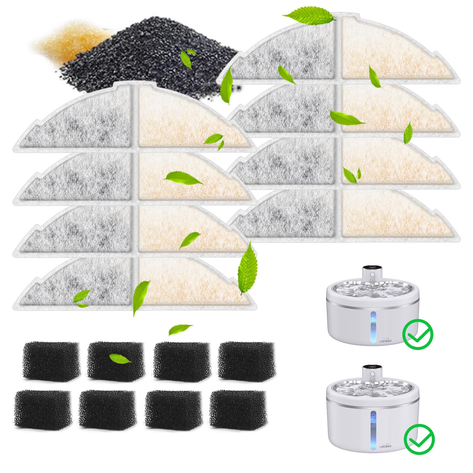 Photo 1 of Labeka 8 Pack Cat Water Fountain Filters, Cat Fountain Replacement Filters for 3L/102oz Cat Water Fountain, for W03B Pet Fountain