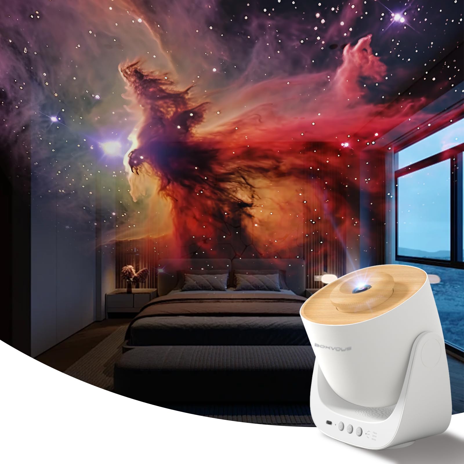 Photo 1 of BOXVOUS Galaxy Star Projector for Bedroom, Home Planetarium Night Light Projector with Timer High-Definition Soft Light