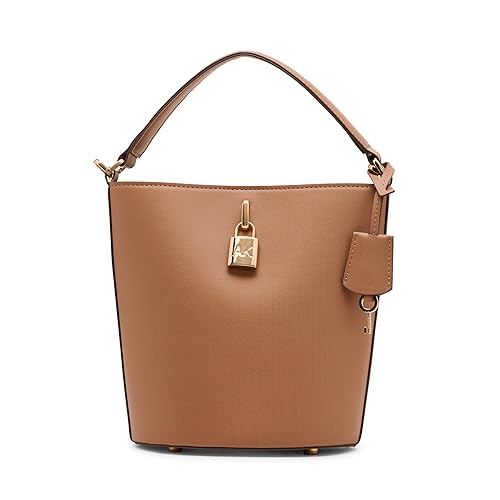 Anne Klein Women's Small Lock Bucket with Convertible Strap, Mocha - Amazon deal for $45.32