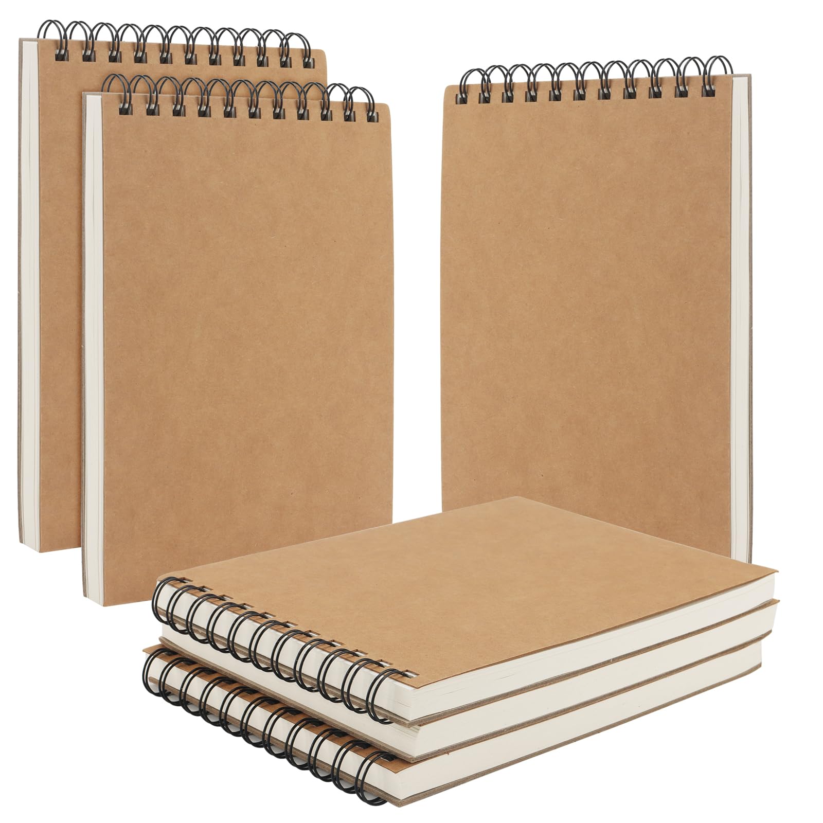 JIAYUET 6 Pack A5 Sketchbook, 50 Sheets/100 Pages Art Drawing pad, 120gsm Spiral Bound Sketch Pads for Painting