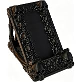 SUNLOREN Gothic Skull Phone Holder Dark Style 3D Printed Stand with a Lanyard Horror Atmosphere Halloween Decorations Weird Skull Desk Decor Creative Desktop Ornament