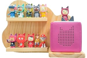 QILUCKY Shelf with Space for 24 Figures, Box Magnetic Wall Shelf for Children to Play and Collect Burlywood (Cloud)