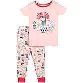 Lamaze Baby Girls' Super Combed Natural Cotton Tight Fit Short Sleeve Sleepwear 2 Piece Set, Footless, 1 Pack