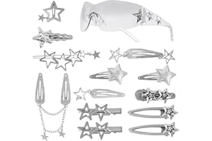 14pcs Y2K Hair Accessories Including Silver Hair Clips Star Y2k Sunglasses for Girl Women