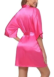 The Bund womens Pure Colour Short Kimono Robes with