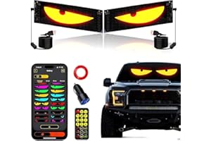 DOUMMANTN 2PCS LED Eyes for Car Windshield, 23.6"x4.73" Devil Eyes Light for Windshield, Programmable LED Signs with APP & Remote Control, Windshield Eyes with DIY Flex Display for Car Trucks SUV