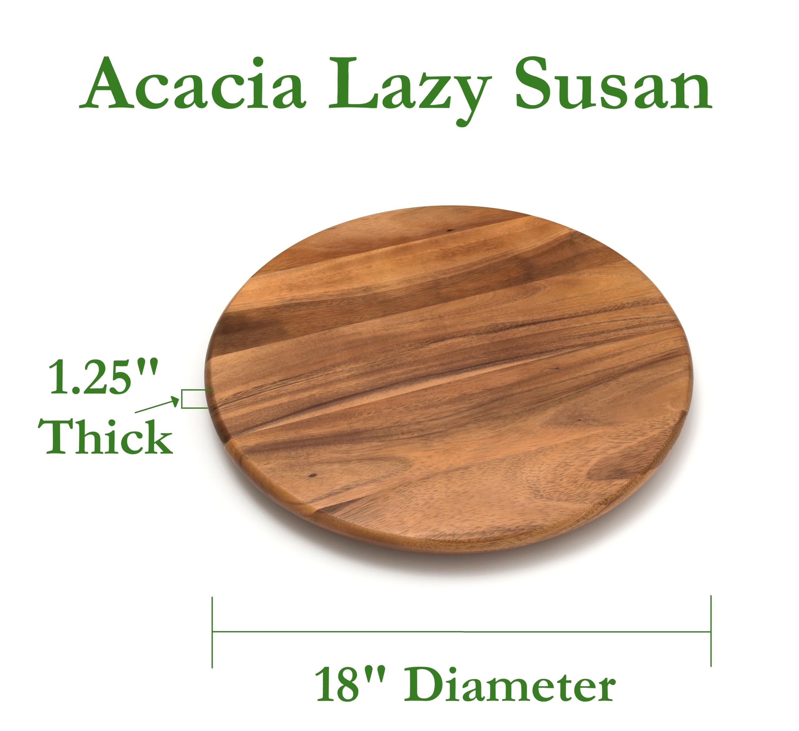 Lipper International Acacia Wood 18-Inch Lazy Susan Kitchen Turntable