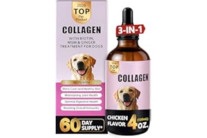 Collagen for Dogs,4Fl Oz（120ml） Add Probiotics,Reduce Dog Hair Loss and Increase Hair Brightness,Contains hyaluronic Acid and