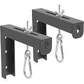 6 inch Adjustable Universal Projector Screen L-Bracket Wall Hanging Mount | Adjustable Extension with Hook Manual, for Wall or Ceiling Mount Home Projector and Movie Screens, 80 Lb Capacity Each(Black)