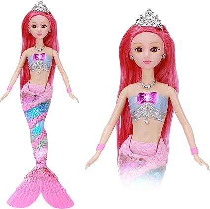 barbie sirena luces de arcoiris amazon