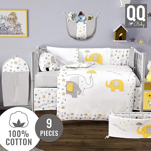 yellow elephant bedding