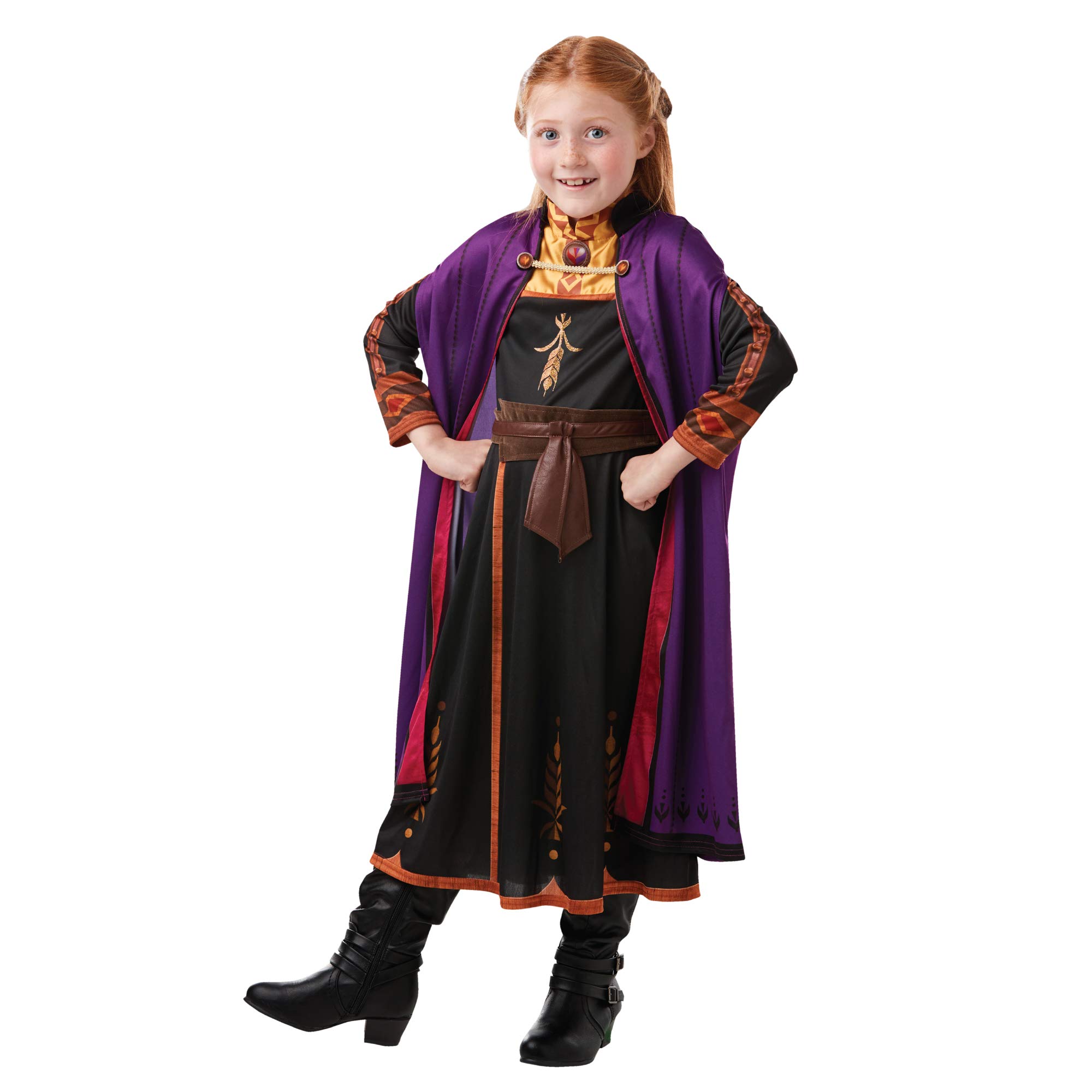 Rubie's Official Disney Frozen 2, Anna Classic Travel Dress, Childs Costume, Age 9-10 Years