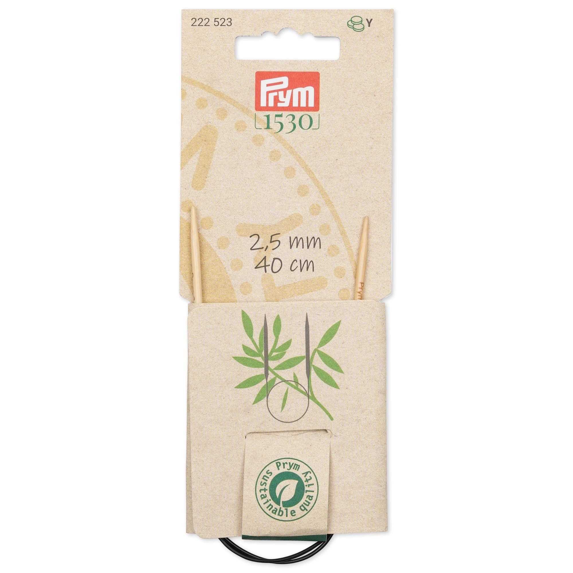 Prym - Prym 1530 Bamboo Circular (40cm, 2.50mm) Needle - 5 Pieces