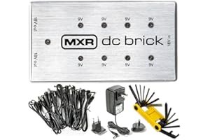 MXR M237 DC Brick Effects Pedal Power Supply 9Vx8 and 18Vx2 Outputs Tonebird ECB009 Power Adapter, Barrel Cables, Groovetech Guitar Multi-Tool, Bundle
