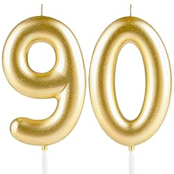 Hongplus Metallic Gold Number 90 Birthday Candle