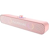 FULMINARE Bluetooth Speaker with 26W HD Sound, Portable Speaker Up to 30H Playtime, AUX&TF-Card&USB Input, LED Lights, Speakers Bluetooth 5.3 Wireless for Home/Party/Outdoor, Birthday Gift (Pink)