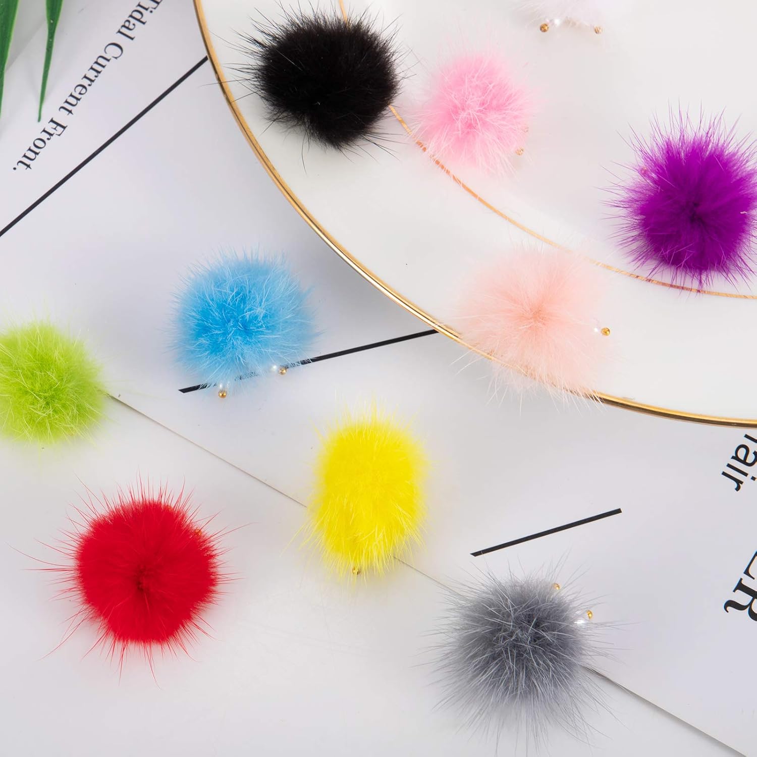 12pcs Detachable Nail Art Fluffy Pom Balls- Removable 3D Nail Plush Faux Fur Balls with Magnetic Base Elegant Pompon ball Nail Accessories with Pearl Pendants for Nail Design Manicure Tips… : Beauty