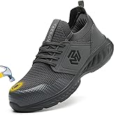 Steel Toe Shoes for Men Indestructible Slip On Safety Shoes Lightweight Non Slip Steel Toe Sneakers Comfortable Construction Industrial Work Shoe Loafers