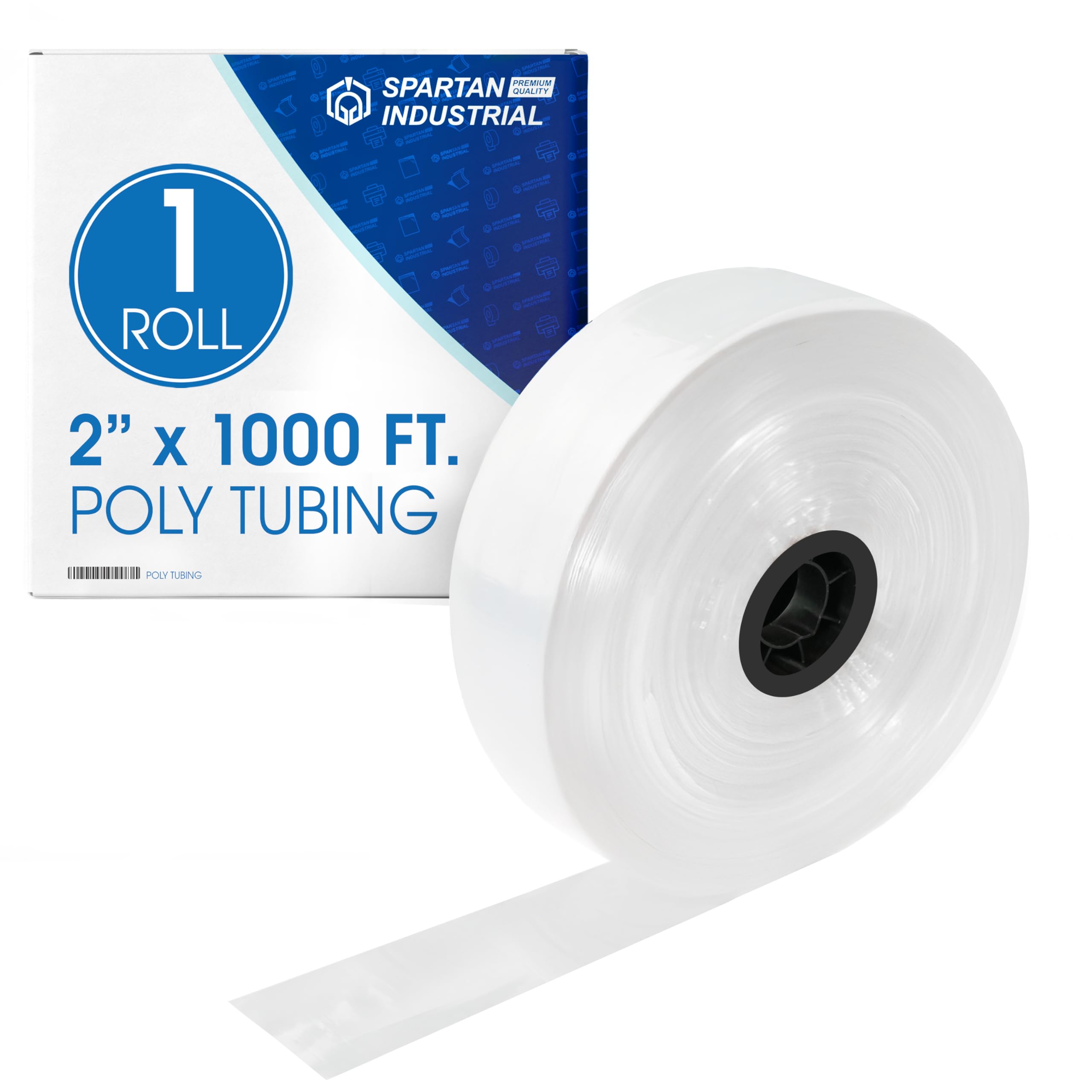 Photo 1 of Spartan Industrial 2" Wide LDPE Flat Poly Tubing Mini Roll, 2" W x 1000' L, 2 Mil | Ideal for Tailored Poly Bag Packaging and Safe Storage of Food, Electronic Components and Accessories