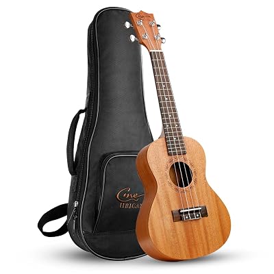 Ukelele Hricane Concert Ukulele 23inch Professional Mahogany Ukele Hawaiian Uke UKM-2 Pack with Gig Bag