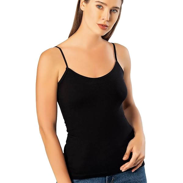 Emmalise Women's Basic Short Camisole Adjustable Strap Layering