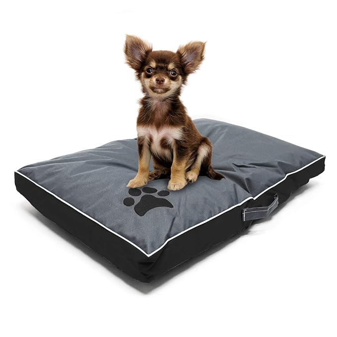 Wiltec Outdoor Haustierkissen Hundekissen Hundebett Katzenliege Wasserdicht Waschbar L Schwarz 85x55x8cm