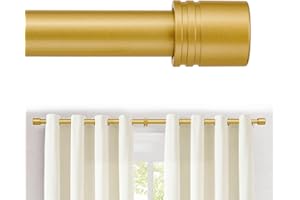 ASULUPHY Gold Curtain Rod, 1 Inch Diameter Heavy Duty Curtain Rods for Window 84-120 in, Extra Long Curtain pole with Thicker