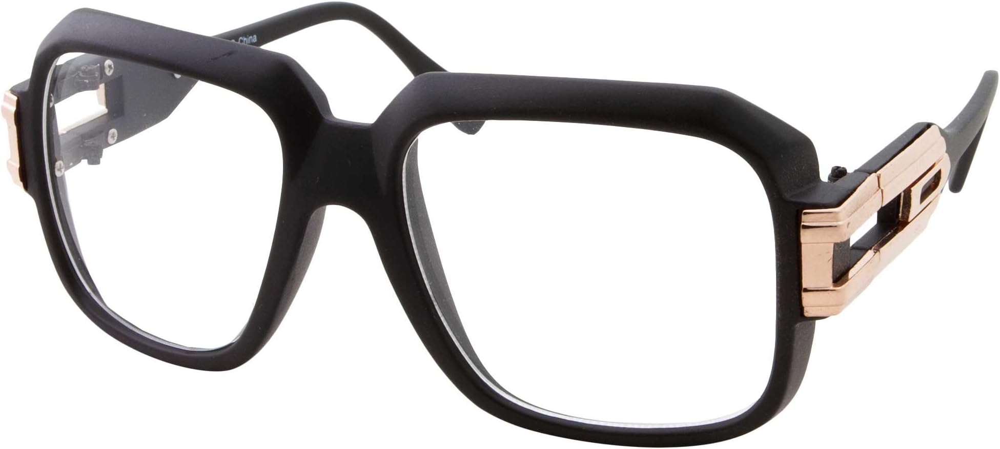 Large Oversized Hip Hop Gold Clear Lens Glasses - Men Women Costume or Fashion