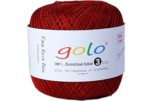 golo Crochet Thread Size 3 Yarn for Hand Knitting 6 Balls Crochet Yarn for Crocheting