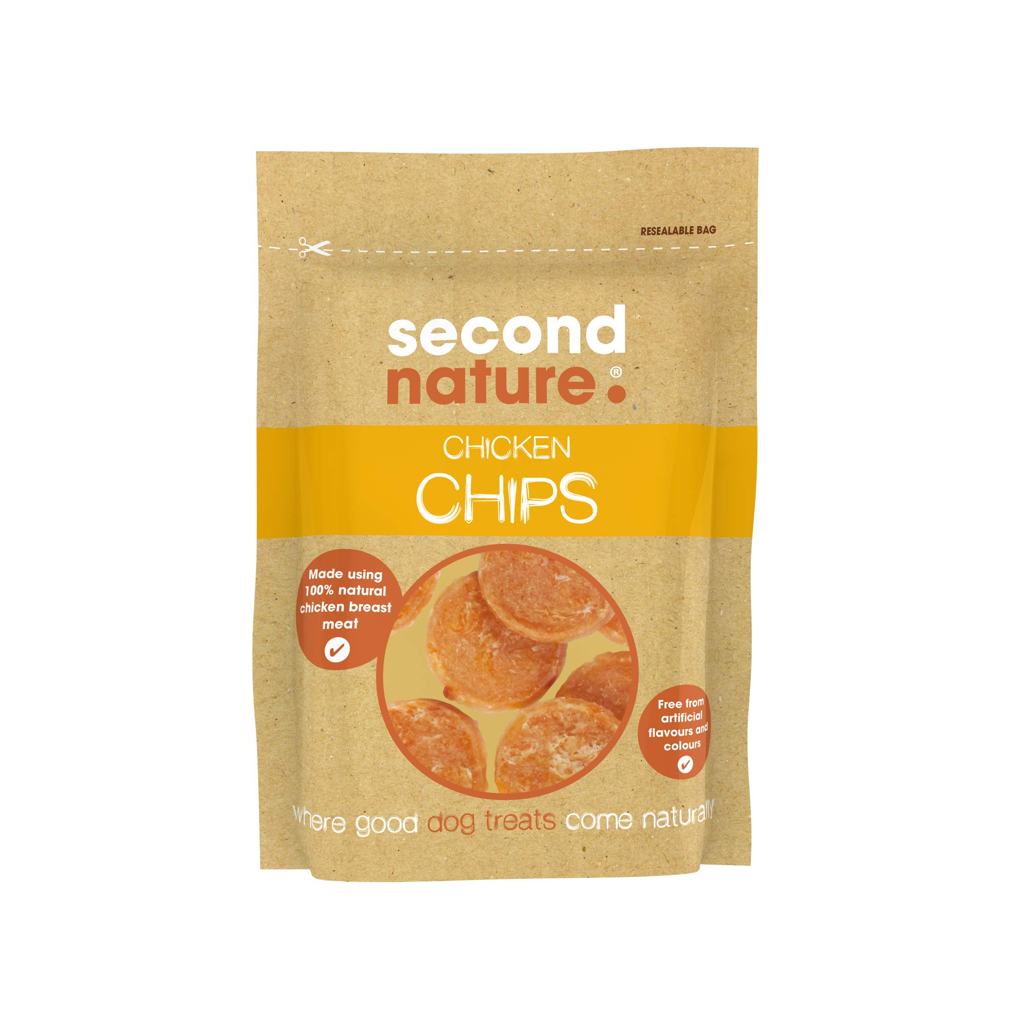 Second Nature Dried Dog Treat Chicken Chips - 100g (Pack of 10) — image 1