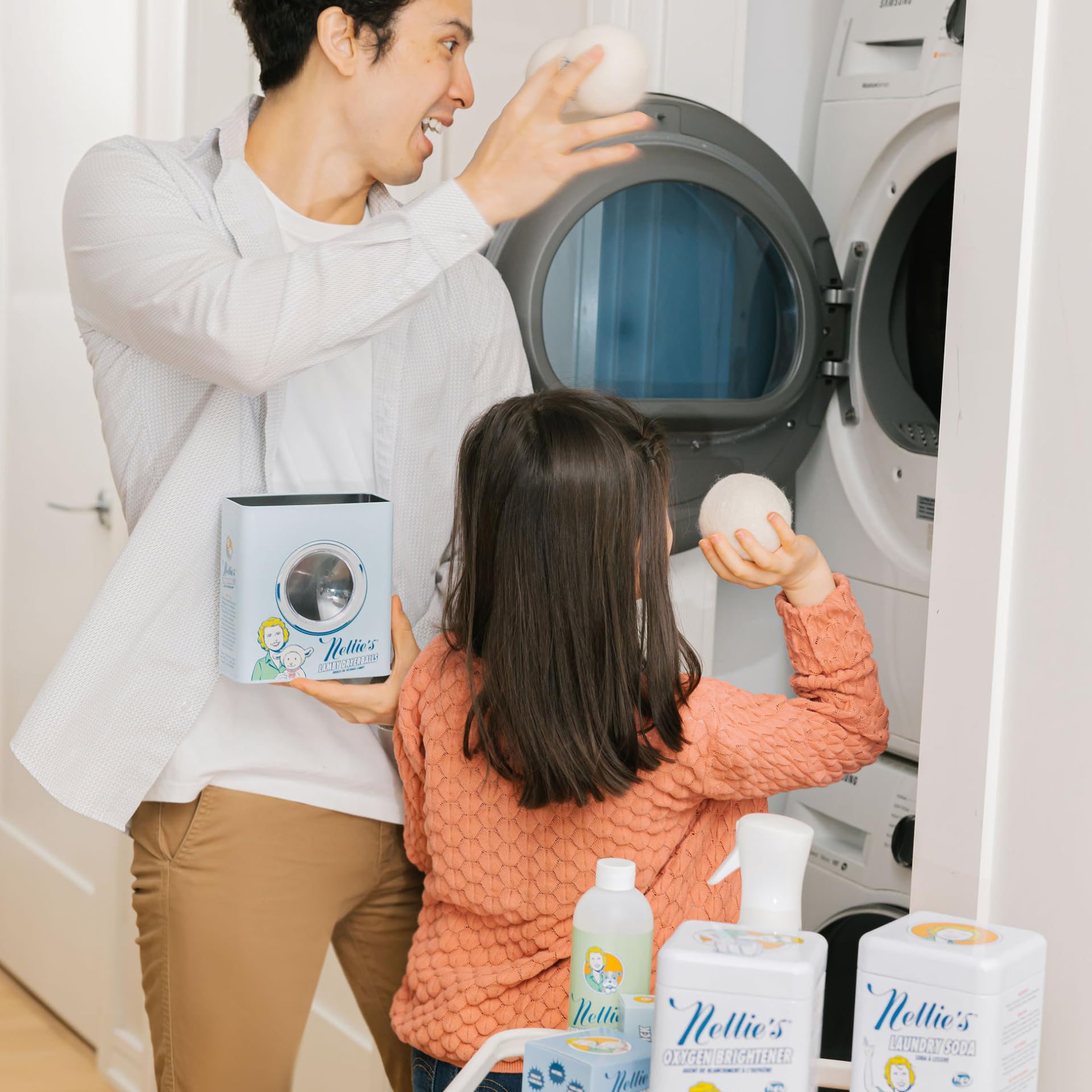 Nellie's Lamby Dryerballs, 4-Pack - Reusable Fabric Softener for 500+ Loads - 100% Pure New Zealand Wool, Silent in Your Dryer, Reduces Cloth Wrinkles, and Saves on Drying Time
