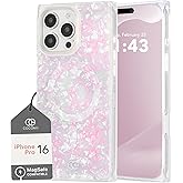 Cocomii Retangle Case for iPhone 16 Pro, Compatible with MagSafe, Hot Pink Opal