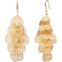 Fancy Gold Color Chandelier Dangle Earrings – Alloy, Hook Closure, Simple Party Jewelry