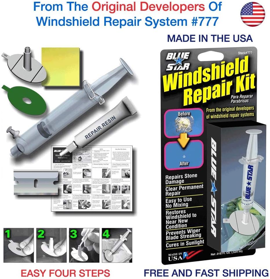 Blue Star Windshield Do It Yourself Windshield Repair Kit