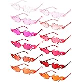 EBOOT 12 Pcs Fire Flame Glasses Fire Shape Sunglasses Funny Glasses Party Decor for Women Men