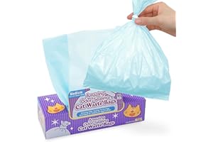 BOS Amazing Odor Sealing Cat Waste Disposal Bags - Durable and Unscented [Size: M, Color: Light blue] (90 count, Pack of 1) (90 Bags)