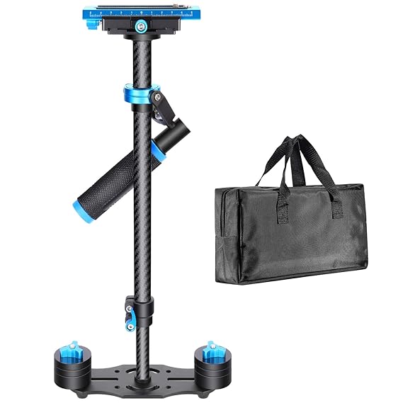 Neewer Kohlefaser 60 cm Handstabilisator mit Schraube 1/4 Zoll Schnellwechselplatte für Canon Nikon Sony und andere DSLR Vide