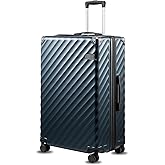 28 Inch Luggage with Spinner Wheels, KVC Expandable Hardside Large Checked Suitcase (EX-Core, Navy, 28 Inch, 105L-113L)