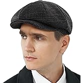KUJUHA Wool Newsboy Cap for Men Flat Irish Cabbie Ivy Gatsby Newsboy Driving Hat Hunting Cap