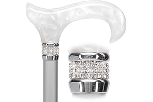 Royal RC Canes Stylish Walking Sticks – Rhinestone Collar Designer Adjustable Canes Colorful – Best Gift for Men and Women Light Weight Aluminum Shaft & Safe to Walk