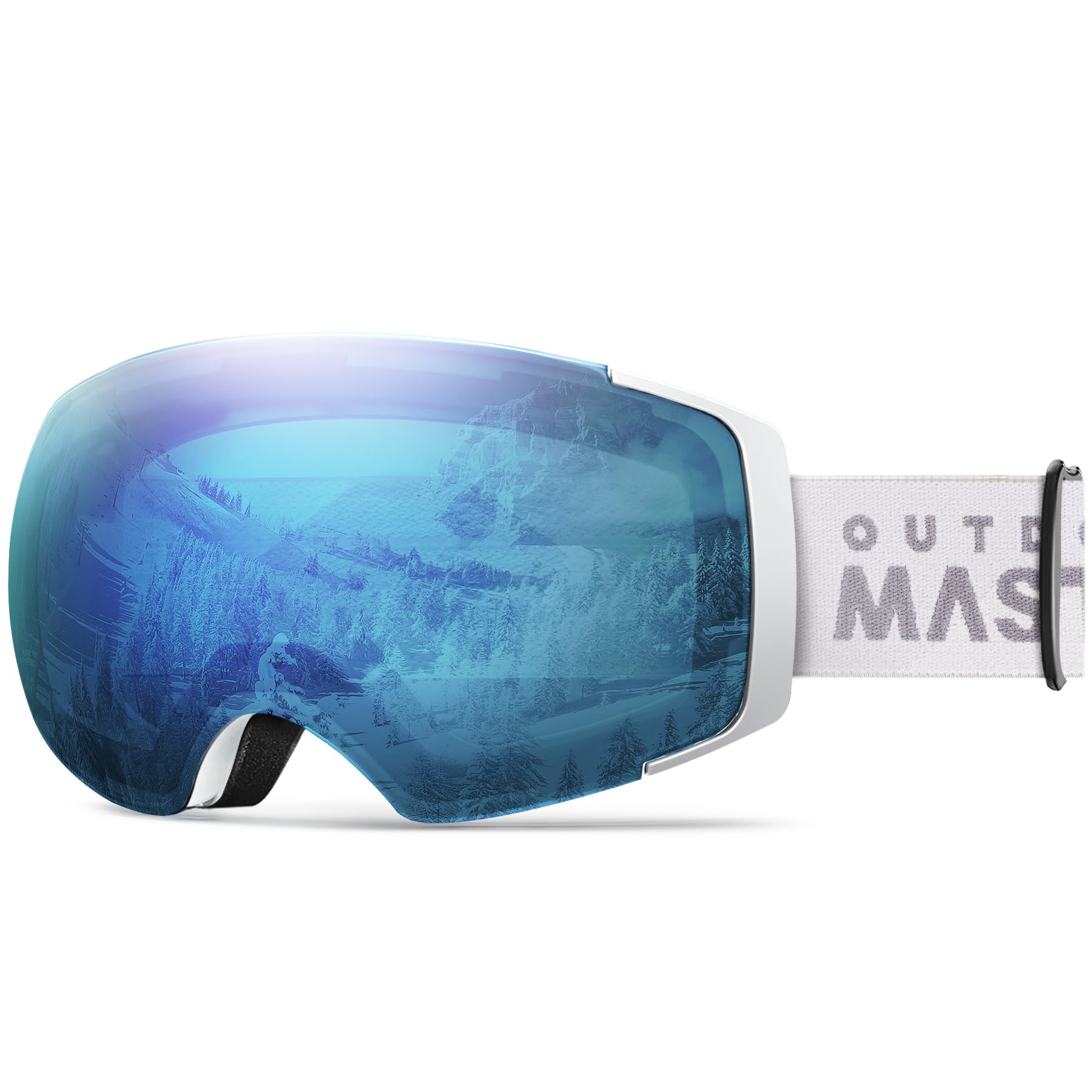 OutdoorMaster Ski Goggles PRO - Frameless, Interchangeable Lens 100% UV400 Protection Snow Goggles for Men & Women (Polarized Blue VLT42%) Image