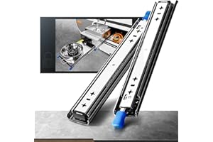 SHUHANG 1 Pair 230 lb Load Capacity Heavy Duty Locking Drawer Slides 12 14 16 18 20 22 24 26 28 30 32 34 36 38 40 Inch Full Extension Ball Bearing Side Mount Rail with Lock Industrial Tool Box Runner