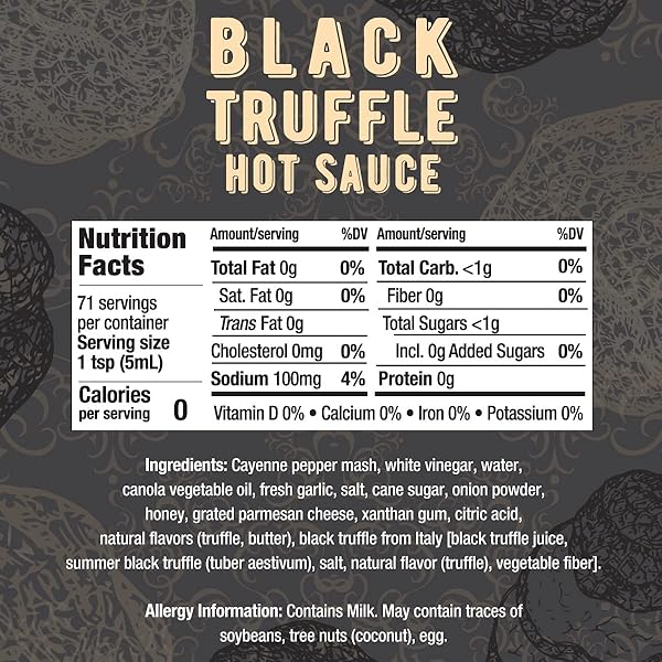 MELINDA’S BLACK TRUFFLE HOT SAUCE – GOURMET TRUFFLE HOT SAUCE MADE WITH FRESH INGREDIENTS, ITALIAN BLACK TRUFFLES, CAYENNE PEPPERS, GARLIC & COLOMBIAN HONEY – KETO, NO SUGAR, NO CARBS -12 OZ, 1 PACK
