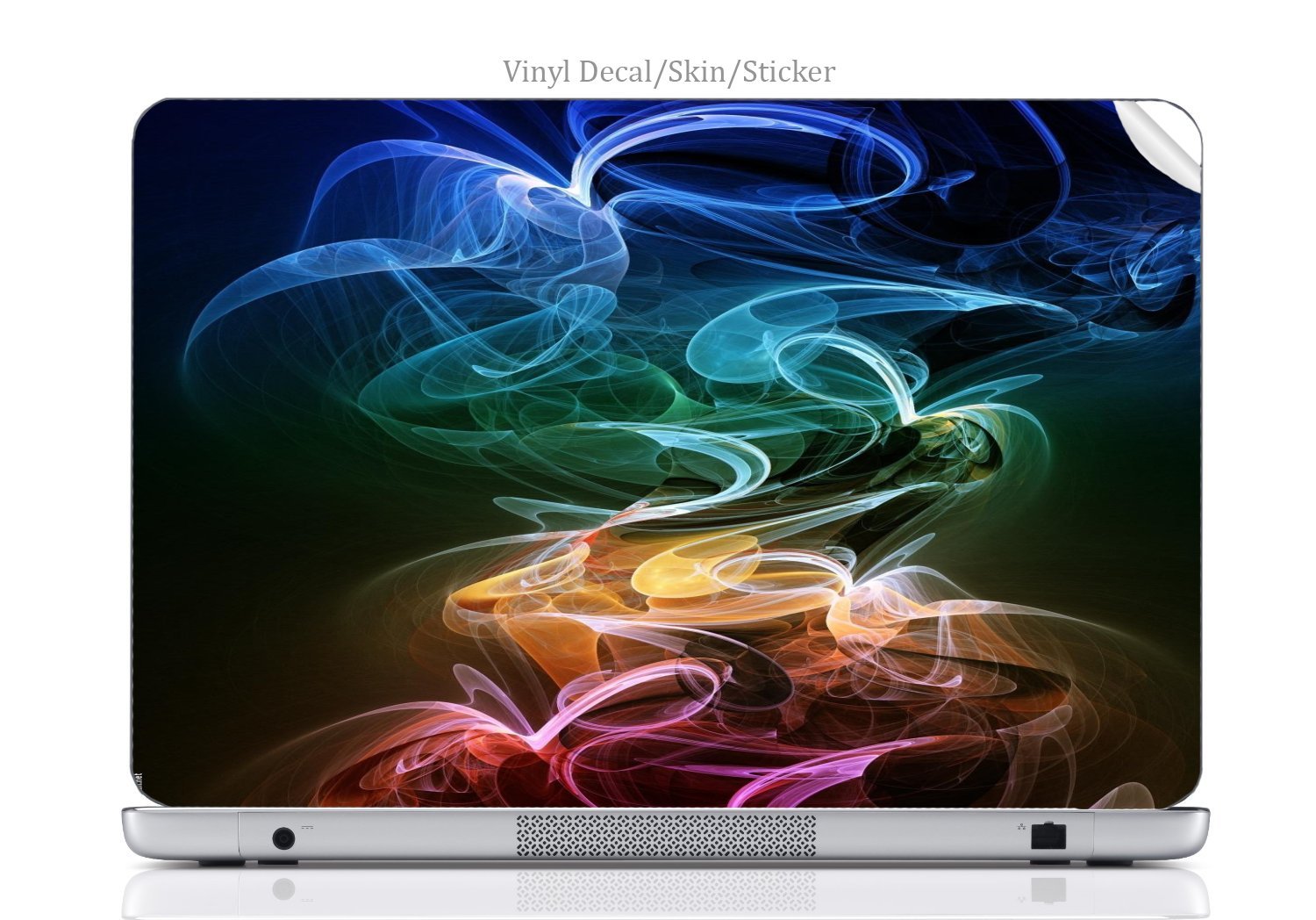 Laptop VINYL DECAL Sticker Skin Print Sticker Skin Print Multi Colored String Threads Smoke Mist Vapor Vape Wisps Curls Fire Printed Design fits VAIO FE Series