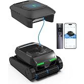 Automatic Robotic Pool Vacuum Cleaner with Skimmer, Smart Navigation, Pool Cleaner Robot for Surface, Walls, Waterline &amp; Floor Cleaning, 10000GPH Suction, Self-Parking